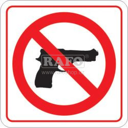 Samolepka Zákaz vstupu se zbraněmi, 11x11 cm