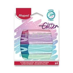 Sada zvýrazňovačů Maped Glitter, 4 barvy