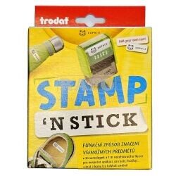 Sada Stamp ´n Stick, razítko sestavovací + samolepky + nažehlovací pásky