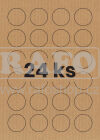 Kraftové samolepicí etikety, průměr 40 mm, 24 ks, 10 listů