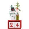 Adventní kalendář dřevěný, Sněhulák s dárečky, 15 x 7 cm
