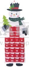 Adventní filcový kalendář Sněhulák, 94 x 38 cm