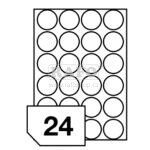 Samolepicí štítky Rayfilm A4, kolečka 45 mm, bílé, 100 archů