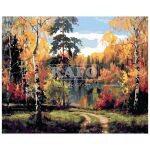Malování podle čísel - Podzimní jezero, 40 x 50 cm
