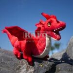 Plyšový červený drak, 40 cm