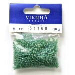 Korálky - rokajly, 2,2 mm, matné zelené, 18 g