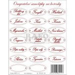 Omyvatelné samolepicí etikety na kořenky, 18 druhů