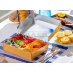 Cukrářská krabice nepromastitelná 19 x 14,5 x 8 cm, hnědá s hliníkem