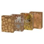 Taška vánoční luxusní matné metalické zdobení, 26 x 32 x 12 cm