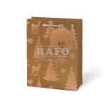 Taška vánoční luxusní matné metalické zdobení, 26 x 32 x 12 cm