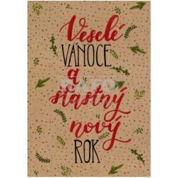 Přání BeBechy A6, kraft - Veselé Vánoce