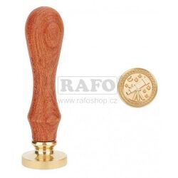 Pečetidlo s dřevěnou rukojetí DALEKOHLED S HVĚZDAMI, 2,5 cm