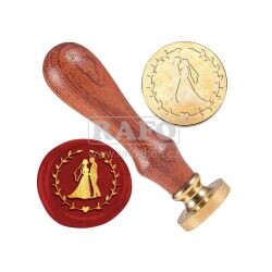 Pečetidlo s dřevěnou rukojetí SVATBA, 2,5 cm
