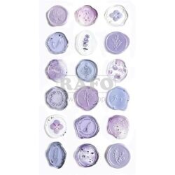 Dekorativní samolepicí pečetě - světle fialové, 18 ks