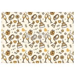 Balící papír dárkový svatební Veselá svatba, 70 x 100 cm