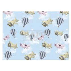 Balící papír dárkový dětský Létání, 70 x 100 cm