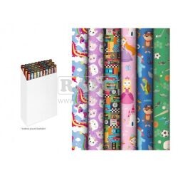 Balící papír dárkový, dětské motivy 70 x 200 cm