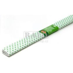 Krepový papír, 50 x 200 cm, puntík bílo-zelený