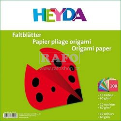 Papír na origami 60 g, 10 barev, 100 ks, 10 x 10 cm