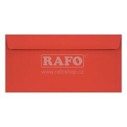 DL obálka, korálově červená, 110 x 220 mm, samolepicí proužek, 20 ks