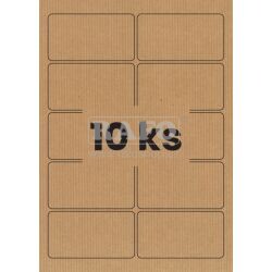 Kraftové samolepicí etikety, 100 x 54 mm, 10 ks, 10 listů