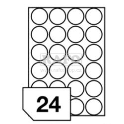 Samolepicí štítky Rayfilm A4, kolečka 45 mm, bílé, 100 archů