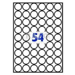 Samolepicí štítky Rayfilm, kolečka 30 mm, bílé, 100 archů A4