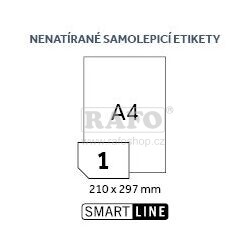 Samolepicí štítky Smartline 210 x 297 mm, bílé, 100 archů