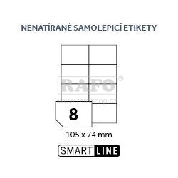 Samolepicí štítky Smartline 105 x 74 mm, bílé, 100 archů
