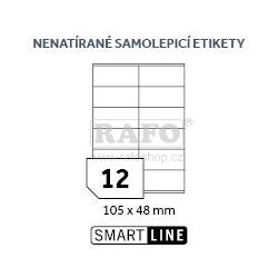 Samolepicí štítky Smartline 105 x 48 mm, bílé, 100 archů