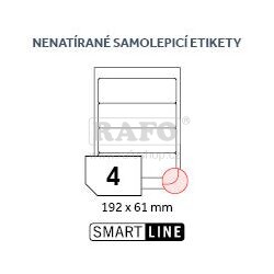 Samolepicí štítky Smartline 192 x 61 mm, bílé, 100 archů