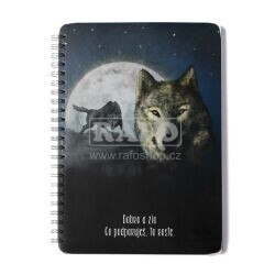 Blok A5 Bobo Duhová kočka: Vlci, linkovaný, 50 listů