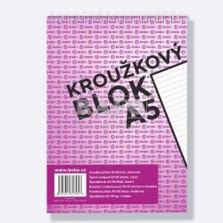 Blok A5 Bobo, s horní spirálou, linka