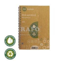 Blok A5 Natur, se spirálou, linkovaný, 80 listů
