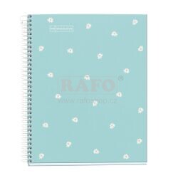 Blok A5 Miquelrius Květiny, 90 g, 80 listů, linka, modrý