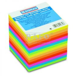 Kostka papírků Donau 9 x 9 cm, lepená, neonové barvy, 700 lístků