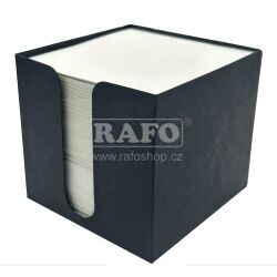 Kostka papírků v prešpánové černé krabičce, 8,5 x 8,5 x 5 cm