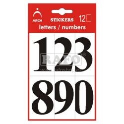 Samolepicí číslice 0-9, 52 mm, černé