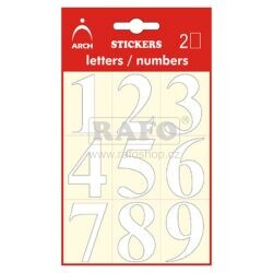 Samolepicí číslice 0-9, 38 mm, bílé