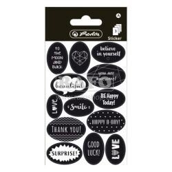 Samolepící etikety Just Black, 13 x 3 motivů