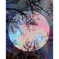 Malování podle čísel - Barevný měsíc, 40 x 50 cm