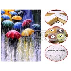 Malování podle čísel - Deštníky, 30 x 40 cm