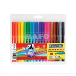 Sada fixů Centropen 7550, 18 barev na papír