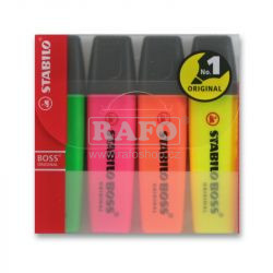 Sada zvýrazňovačů Stabilo Boss 4 barvy