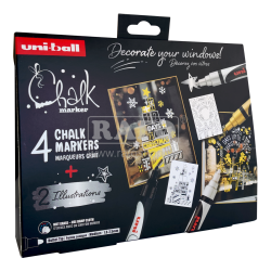Vánoční dekorační sada Nordic, UNI Chalk marker, 4 barvy