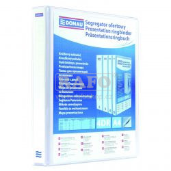 Prezentační desky A4, 4-kroužkové, 80 mm hřbet, bílé