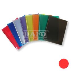 Desky A4 Diagonal, 4-kroužkové, 20 mm, čiré červené