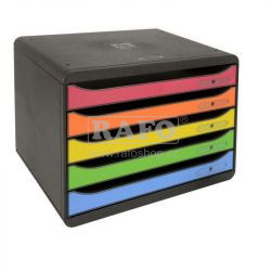 Zásuvkový box Exacompta, 5 zásuvek, duhový