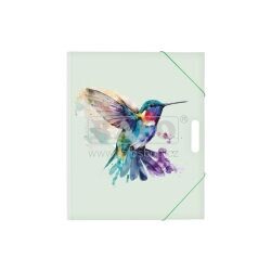 Desky A4 na výkresy, s gumičkou a růžky, Kolibřík