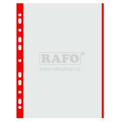 Fólie A4, U, eurozávěs, transparentní s červeným proužkem